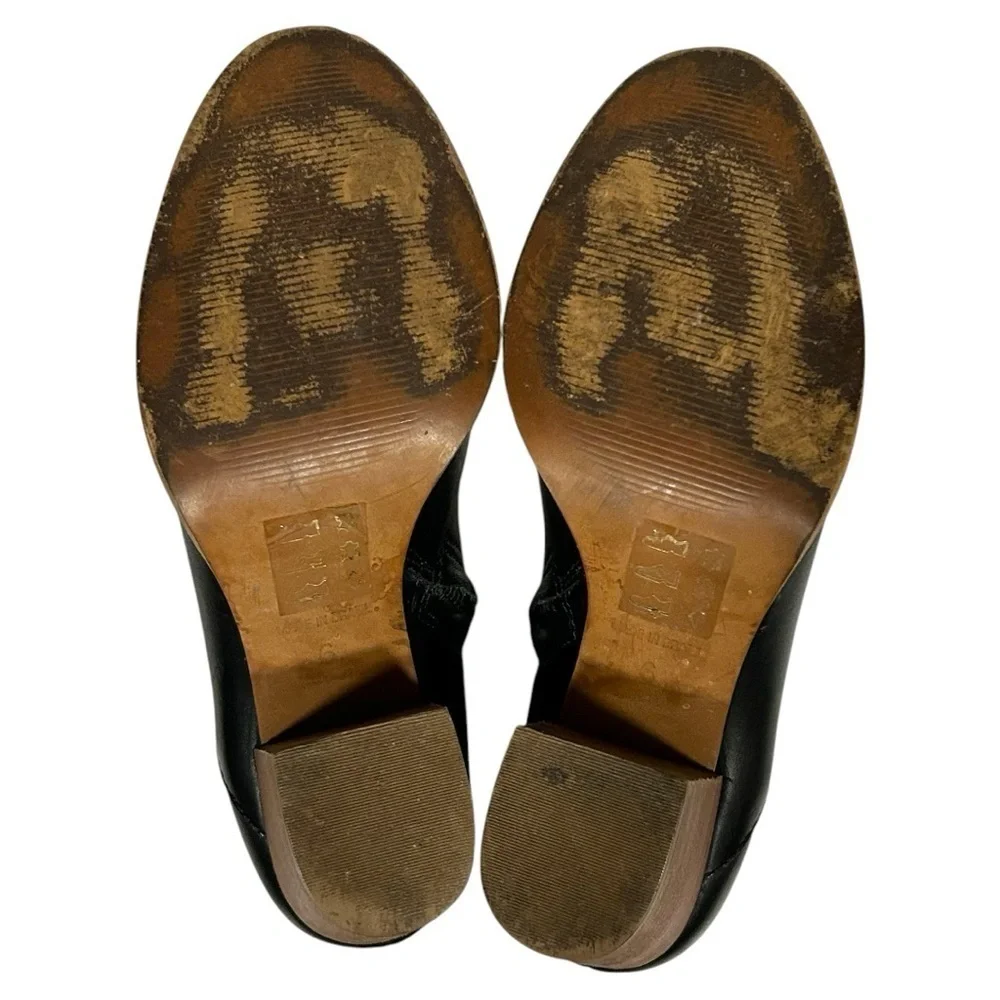 Madewell Black Ankle Boots with Tan Heel - Picture 9 of 12
